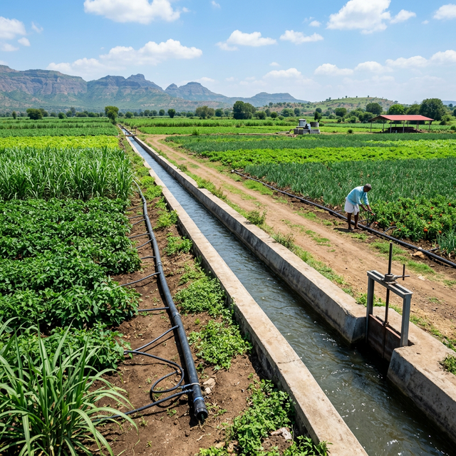 Modern irrigation canal system for farmland